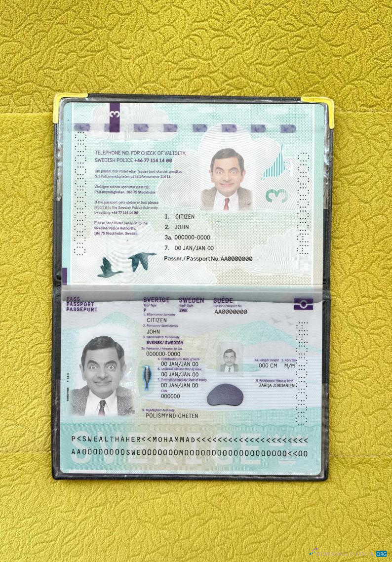 Download Sweden passport new 2022 present photolook Photoshop template